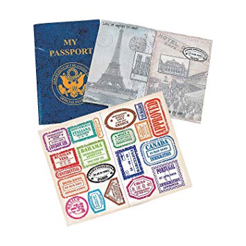 Fun Express - Passport Sticker Book - Stationery - Activity Books - Activity Books - 12 Pieces