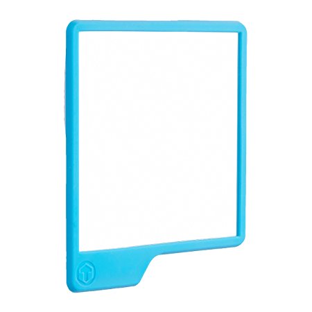 TOOLETRIES Mighty Mirror - anti-fog shower mirror. 100% silicone. SHATTERPROOF mirror. Grips to shiny surfaces without suction cups, adhesives, mounts. 6.5" x 5.5" Surface (Blue)