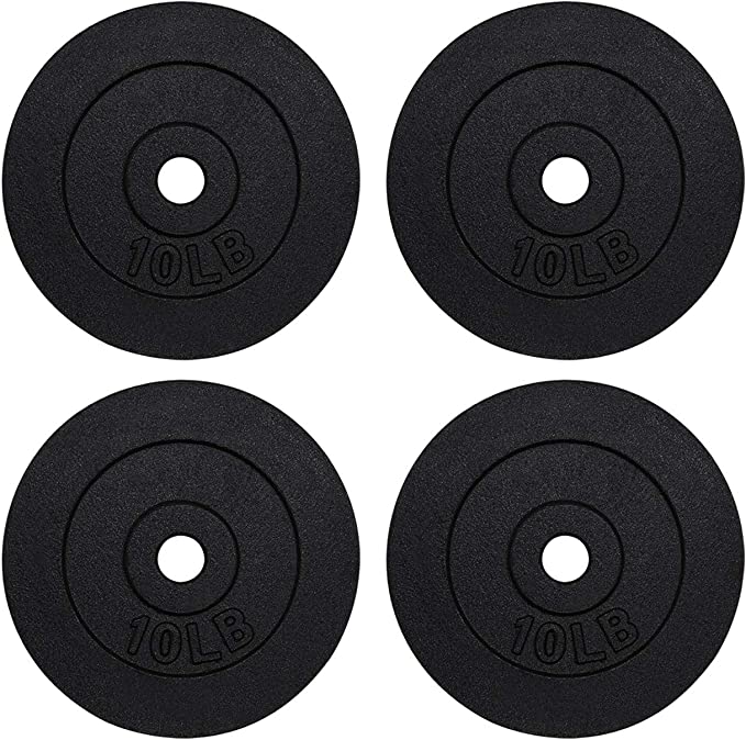 Unipack Cast Iron 1.14-inch Center Hole Weight Plate Set for Dumbbell, Barbell, Weightlifting, Strength Training-1.25lb, 2.5lb, 5lb, 10lb
