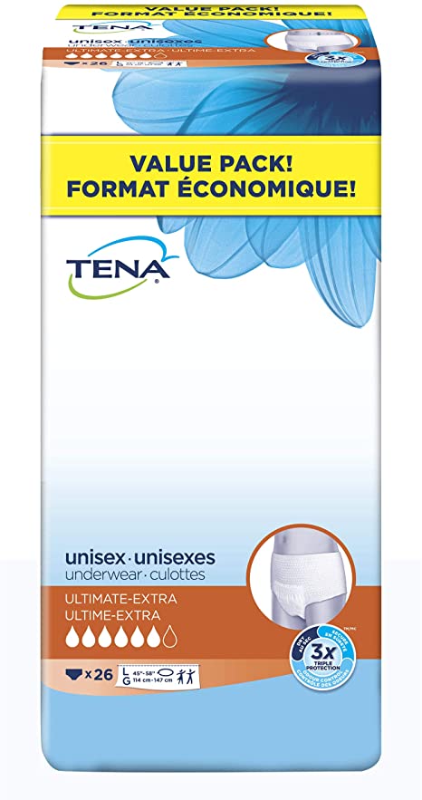 Tena Incontinence Underwear, Ultimate, Large 26 Count
