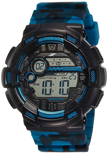 Sonata Digital Black Dial Men's Watch-NK77053PP01