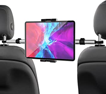 Car Headrest Tablet Mount, woleyi Between BackSeat Tablet Holder, Rear Seat Tablet Stand for Kids Compatible iPad Pro/Air/Mini, iPhone, Galaxy Tabs, Nintendo Switch, More 4-12.9" Cell Phones & Tablets