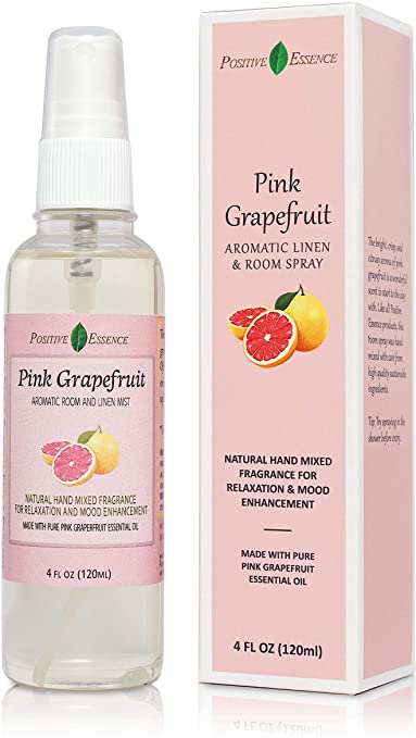 Pink Grapefruit Linen and Room Spray, Natural Aromatic Mist Made with Pink Grapefruit Essential Oil, Relax Your Body & Mind, Perfect as a Bathroom Air Freshener Odor Eliminator