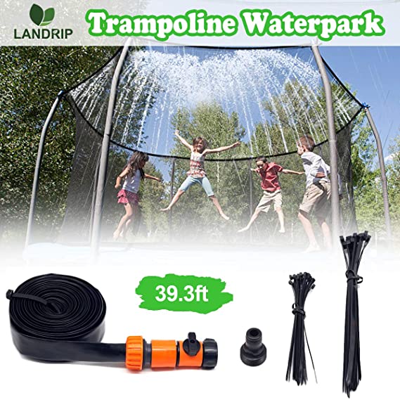 Landrip Trampoline Sprinklers for Kids, Trampoline Spray Hose Water Park Fun Summer Outdoor Water Game Toys for Boys and Girls(39.3 Feet)
