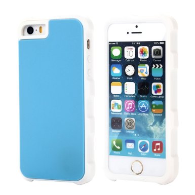 iPhone 5 Case, Crowlee Silicone Series - [Slim Fit] Fresh Jelly Case Soft Cover for iPhone SE 5 5s (Blue)