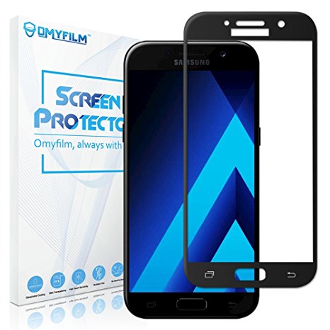 Galaxy A5 (2017) Screen Protector, OMYFILM Samsung Galaxy A5 (2017) Tempered Glass [Edge to Edge] [Bubble Free] 9H Hardness Screen Protector for Galaxy A5 (2017) (Black)