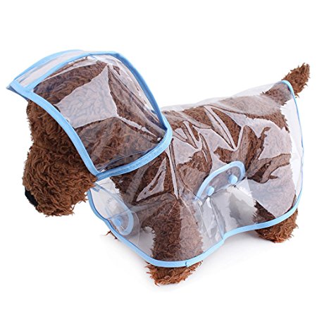 TOPSUNG Waterproof Puppy Raincoat Transparent Pet Rainwear Clothes for Small Dogs/Cats