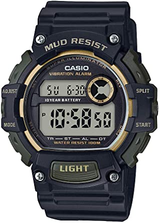 Casio Men's Mud Resistant Stainless Steel Quartz Watch with Resin Strap, Black, 27.6 (Model: TRT-110H-1A2VCF)