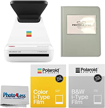 Polaroid Lab Instant Photo Printer   Polaroid Color i-Type Instant Film (8 Exposures)   Polaroid Instant Black & White Film (8 Exposures)   Leather Album   Cloth