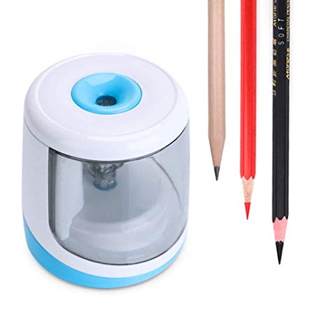 Electric Pencil Sharpener, Automatic Portable Pencil Sharpener, and Battery-Powered Color Pencil Cutter for Artists, Students, Adults, Classroom/Office - WorkerAnt