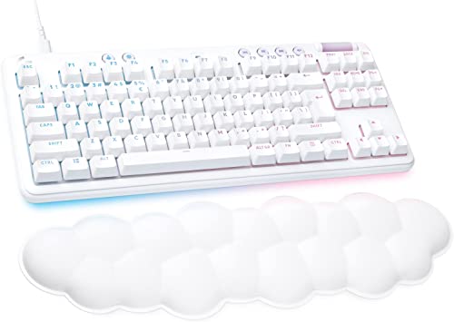 Logitech G G713 Gaming Keyboard with Cable and LIGHTSYNC RGB Lighting, Tactile Switches (GX Brown) and Keyboard Palm Rest, Compatible with PC and Mac - White