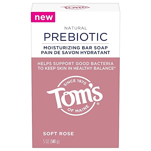 Tom's of Maine Prebiotic Moisturizing Natural Bar Soap, Soft Rose, 5 oz.