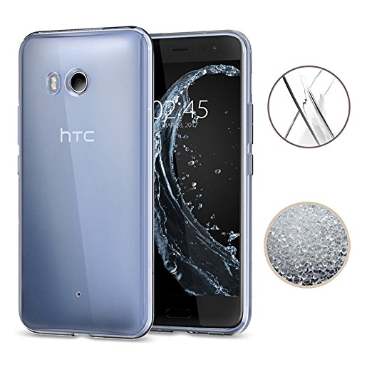 HTC U11 Case, HTC Ocean Case, TopACE Ultra Thin Transparent Soft Gel TPU Silicone Case Cover for HTC U 11 / U11 / Ocean (Clear)