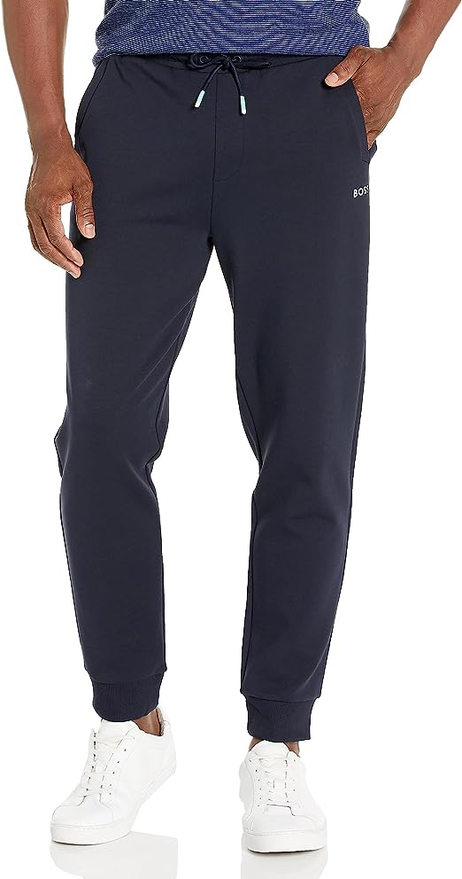 BOSS Men's Multi Colored Logo Pocket Jersey Cuffed Sweatpants
