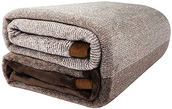 PICCOCASA Flannel Fleece Blanket Twin Size Soft Warm Fuzzy Microfiber Plush Blanket Lightweight Gradient Ombre Blankets for Bed or Couch/Sofa,59 inches x 88 inches,Brown