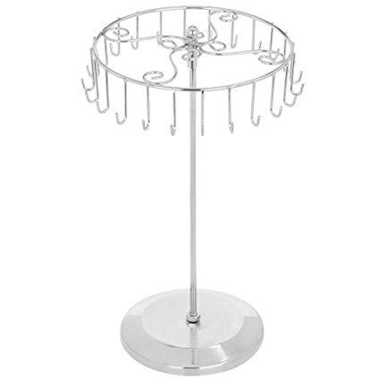 MyGift Silver Rotating Necklace Holder Bracelet Stand/Jewelry Organizer/Jewelry Tree