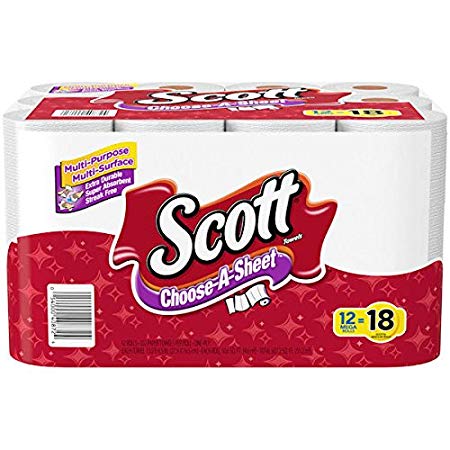 Scott Choose-A-Sheet Paper Towels, 12 Mega Rolls Pack