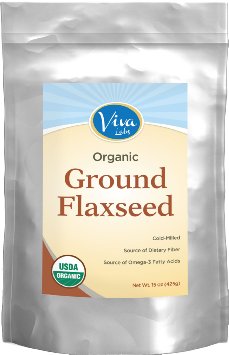 Viva Labs - The BEST Organic Ground Flax Seed Proprietary Cold-milled Technology 15 oz