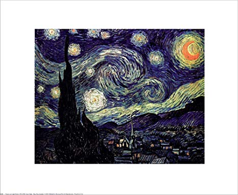 Starry Night by Vincent Van Gogh Laminated Art Print, 20 x 16 inches
