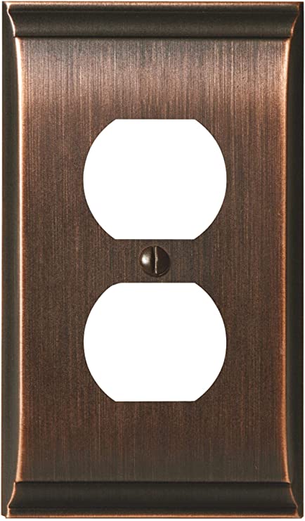 Amerock BP36508ORB Candler 1 Receptacle Wall Plate - Oil-Rubbed Bronze