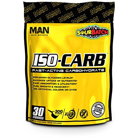 MAN Sports Iso-Carb Fast-Digesting Carbohydrate Powder Post Workout Supplement, Sour Batch, 1080 Gram