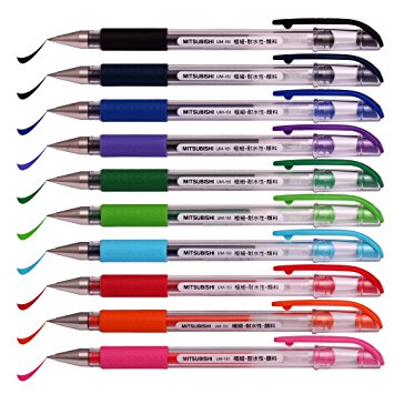 Mitsubishi Uni-ball Signo Um-151 Gel Ink Pen - 0.38 Mm (Pack of 10 Colors)