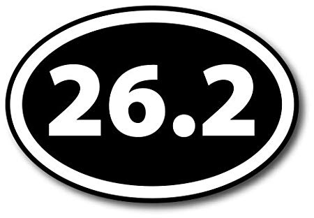 26.2 Marathon Inverted Black Oval Car Magnet Decal Heavy Duty Waterproof