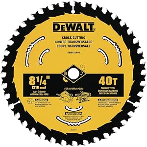 DEWALT Circular Saw / Table Saw Blade, 8-1/4-Inch, 40-Tooth (DWA181440)