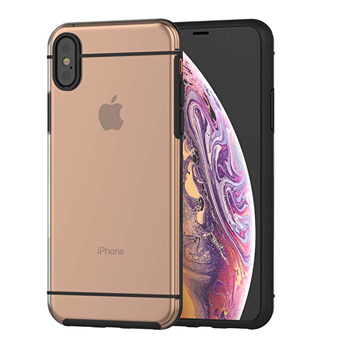 TalkWorks iPhone Case, Clear Hardshell Protective with Border Edge Bumper, iPhone XS / X