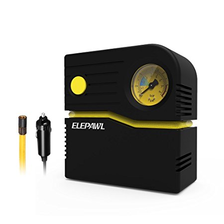 Tire Inflator by Elepawl | Auto Digital Portable Air Compressor Pump w/Indicating Tire Pressure Gauge, 12V Max 120 PSI Tire Pump for Car, Truck, Bicycle, RV and Other Inflatables