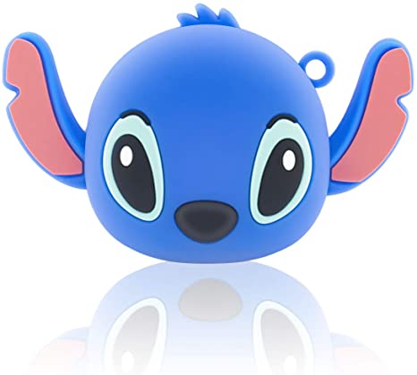 for Galaxy Buds Live Case Cover(2020), Shockproof Silicone 3D Cute Cartoon Character Case Ear Stitch Blue Designed for Samsung Galaxy Buds Live Charging Case (Blue)