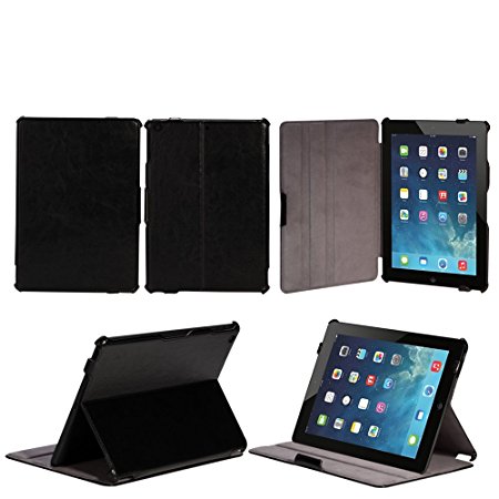 AceAbove Apple iPad Air Case - Slim-Fit Case with Stand for iPad 5 Air (5th Gen) Tablet, BLACK (With Smart Cover Auto Wake / Sleep)