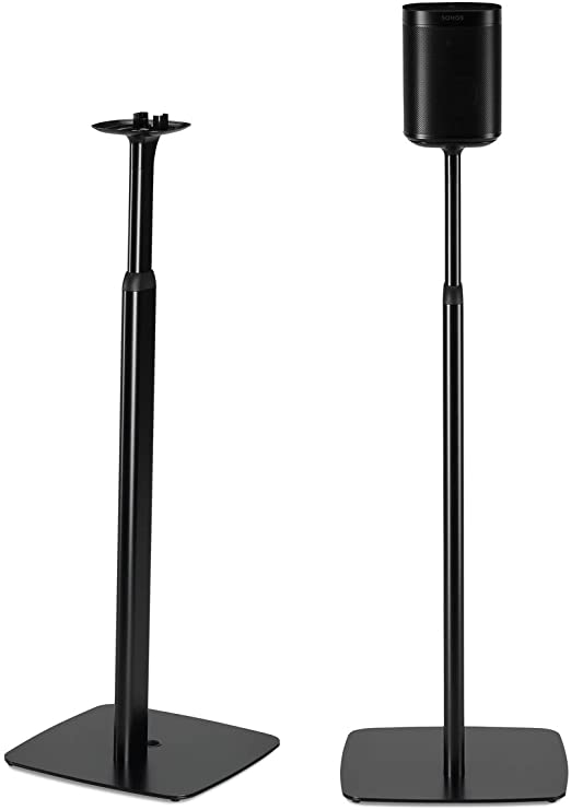 Flexson Adjustable Floor Stands for SONOS One and SONOS Play:1 (Pair, Black)