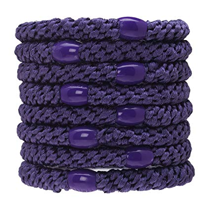 L. Erickson Grab & Go Ponytail Holders, Purple, Set of Eight - Exceptionally Secure with Gentle Hold