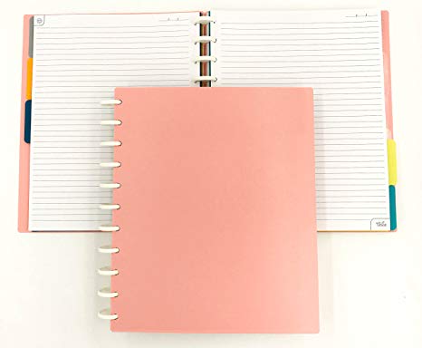 Talia Discbound Notebook, Salmon Cover, Letter