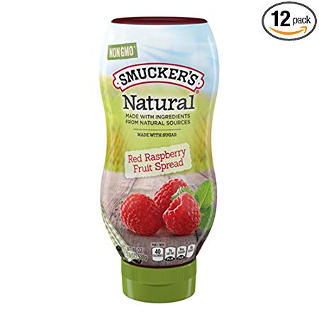Smucker's Natural Squeeze Fruit Spread, Red Raspberry, 19 Ounce (Pack of 12)