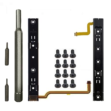 Onyehn Original Repair Part(with Screws) Replacement Right and Left Slide Rail with Flex Cable Fix Part for Nintendo Switch Console NS Rebuild Track