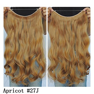 Secret Halo Hair Extensions Flip in Curly Wavy Hair Extension Synthetic Women Hairpieces 20" (Apricot #27J)