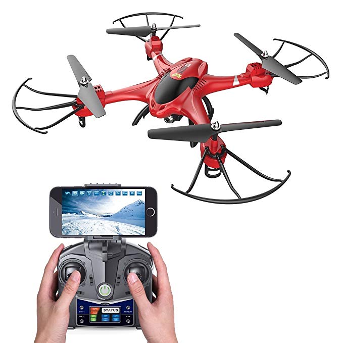 Holy Stone HS200 FPV Quadcopter Drone with 2MP HD Camera and 6-Axis 2.4Ghz Gyro RTF (Red)