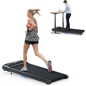 Walking Pad Treadmill, Upgraded Up to 6% Incline Walking Pad, Voice Controlled Under Desk Treadmill 300+LB Capacity Work with ZWIFT KINOMAP, Only 39LBS Portable Treadmill for Home,Office,Apartment