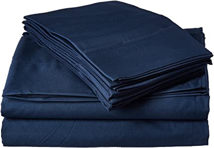 Home Basics Ultra Soft Brushed 4 Piece Microfiber 90GSM Sheet Set - Hypoallergenic, Twin, Navy