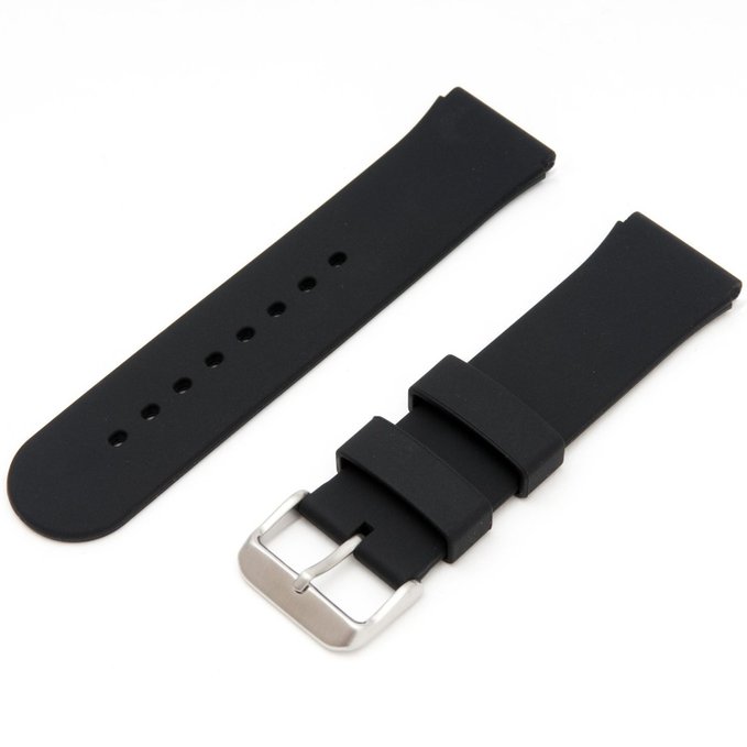Mens Rubbertech Silicone Rubber Watchband Stainless Steel Buckle 22mm Wide Buckle - by JP Leatherworks
