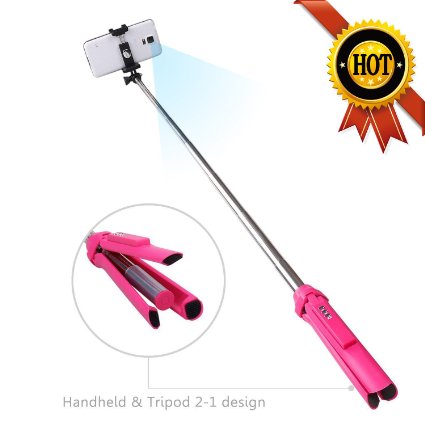 Selfie Stick ,Wowo® X-snap Handheld & Tripod 2-1 Self-portrait Monopod Extendable Selfie Stick with Built-in Bluetooth Remote Shutter for Iphone, Gopro ,Samsung Android