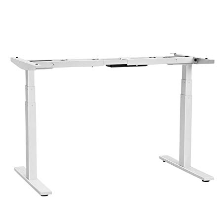 SONGMICS Electric Standing Desk Frame, Desk with Adjustable Legs, Height Adjustable Desk Frame, Smart Keypad with 3-Stage Preset Memory Heights, for Home Office ULSD03WT (Desktop Not Included)