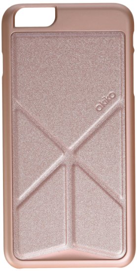iPhone 6 6s Plus Case, Akiko [Origami Series] Leather HardCase with Foldable 2-Way Stand Feature Rose Gold
