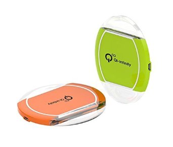 Qi-infinity8482 Ultra-slim Wireless Charging Pad with Smart LED Lighting Sensor - Green