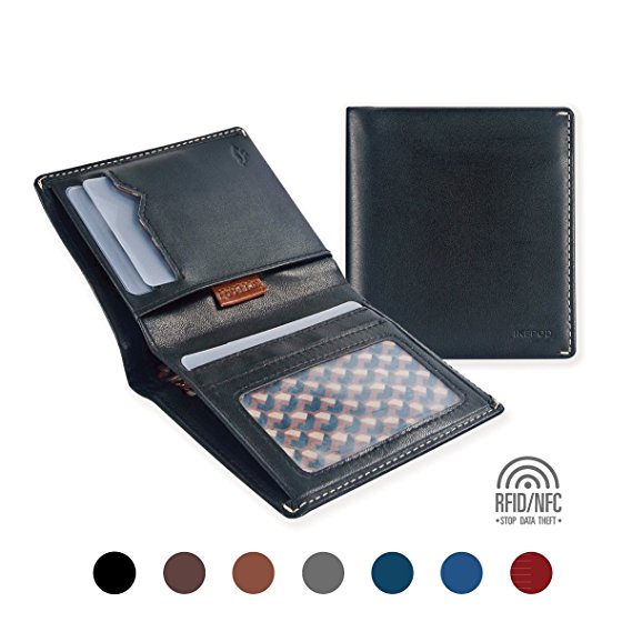 Ikepod Slim Carry Wallet (7 Colours) [ Italy Made//Top Leather] [RFID Blocking and Slim Stitching!]