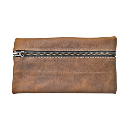 Rustic Leather All Purpose Utility & Charger Case for MacBook, iPad & Laptop Handmade by Hide & Drink :: Bourbon Brown
