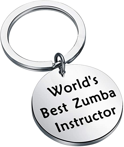 FEELMEM Zumba Teacher Appreciation Gift World's Best Zumba Instructor Keychain