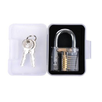 Clear Demonstration & Practice Padlock with 2 keys   FREE Ebook Instructions